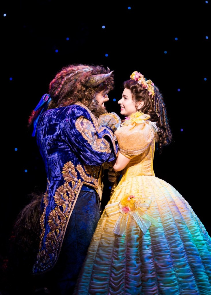 Belle and Beast waltzing under the stars